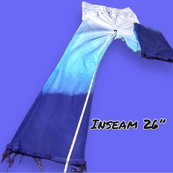 NWT Originally White Flare Jeans Done Up in “Fade Into Blue” 👖 Size 26 - Picture 6 of 9